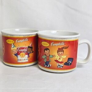 2 Vintage 2003 Campbell's Kids 100 Years Mugs, 31581, Dishwasher Microwave Safe